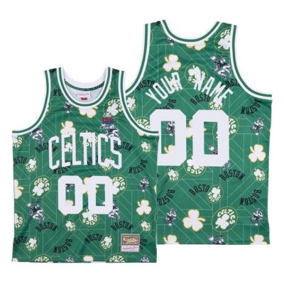 Men Boston Celtics Custom Tear Up Pack Green Jersey