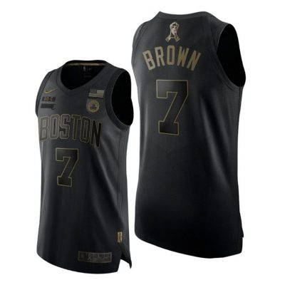 Men Boston Celtics Jaylen Brown 2020 Salute To Service Black Jersey