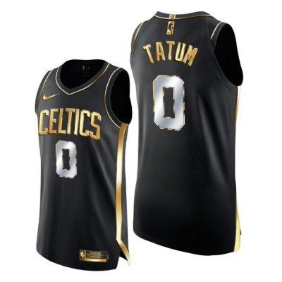 Men Boston Celtics Jayson Tatum Golden Limited Edition Black Jersey 2020-21