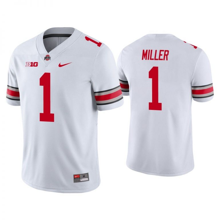 Men Braxton Miller #1 Ohio State Buckeyes White College Football Playoff Game Jersey