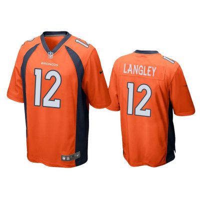 Men Brendan Langley #12 Denver Broncos Orange Game Jersey
