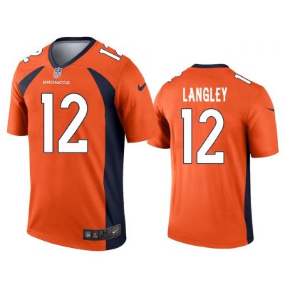 Men Brendan Langley #12 Denver Broncos Orange Legend Jersey