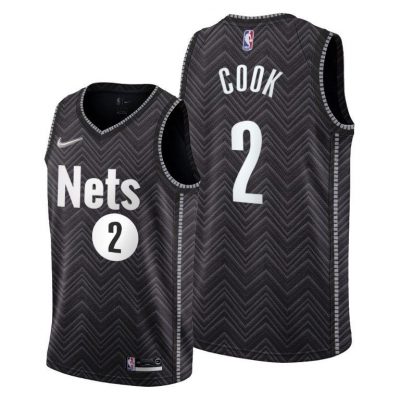 Men Brooklyn Nets #2 Tyler Cook Black 2020-21 Earned Edition Jersey Swingman