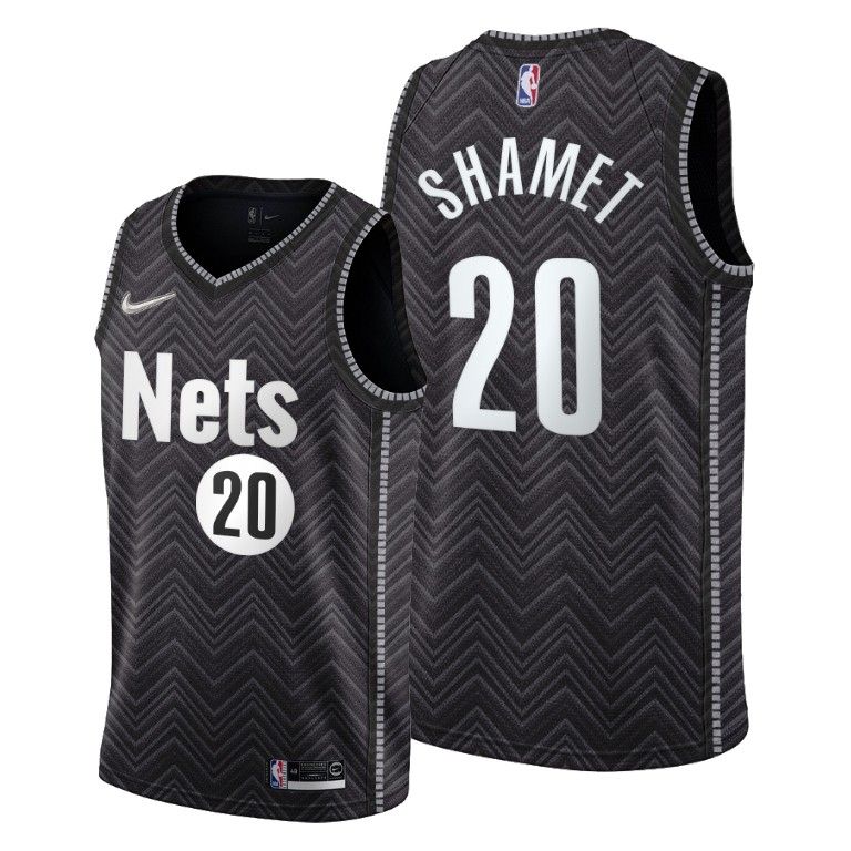 Men Brooklyn Nets #20 Landry Shamet Black 2020-21 Earned Edition Jersey Swingman