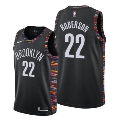 Men Brooklyn Nets Andre Roberson 2020-21 Black City Biggie Jersey
