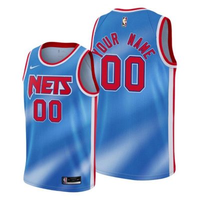 Men Brooklyn Nets Custom Classic Edition Blue New Uniform Jersey