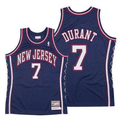 Men Brooklyn Nets Kevin Durant Hardwood Classics Navy Jersey