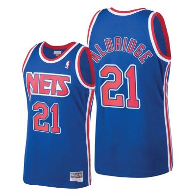 Men Brooklyn Nets Lamarcus Aldridge 2021 Blue Hardwood Classics Jersey
