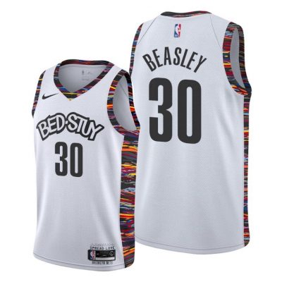 Men Brooklyn Nets Michael Beasley White City Biggie Jersey