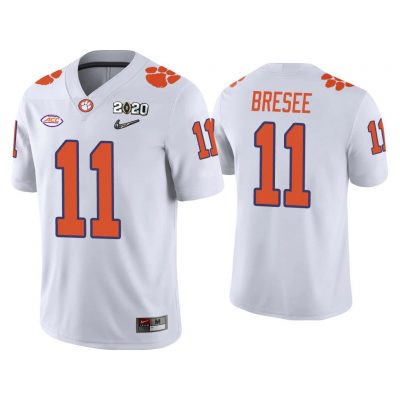 Men Bryan Bresee Clemson Tigers White College Football Playoff Game Jersey