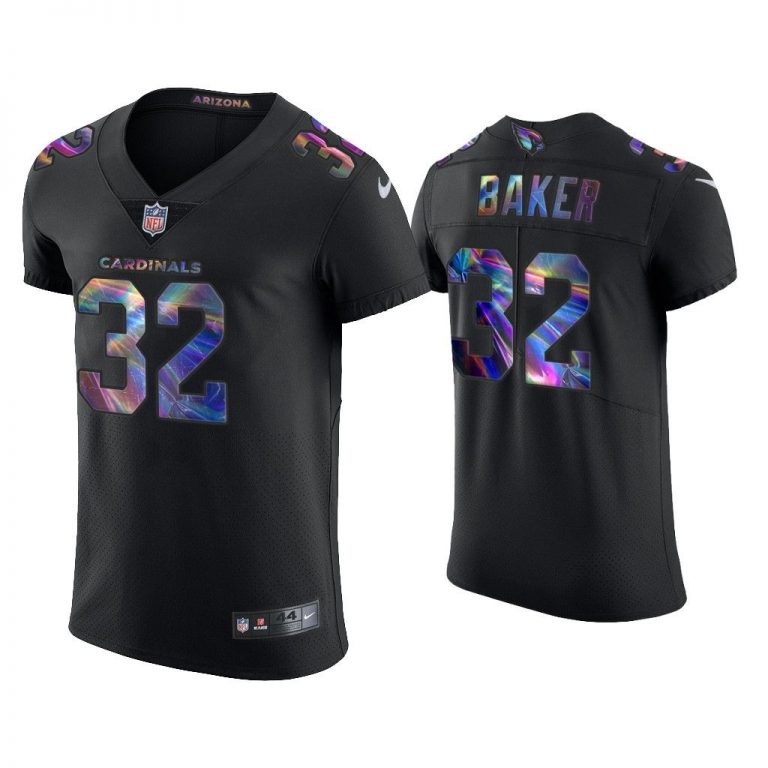 Men Budda Baker Arizona Cardinals Black Golden Edition Holographic Jersey