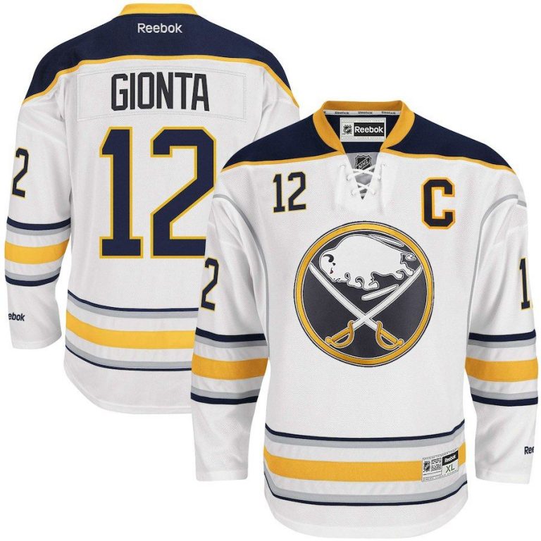 Men Buffalo Sabres Brian Gionta Reebok White Away Premier Jersey