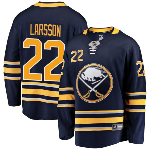 Men Buffalo Sabres Johan Larsson Navy Breakaway Player Jersey