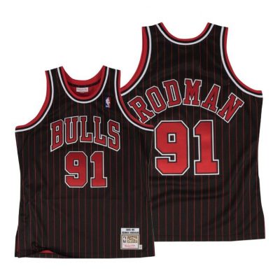 Men Bulls Dennis Rodman Hardwood Classics 1995-96 Throwback Blue Jersey