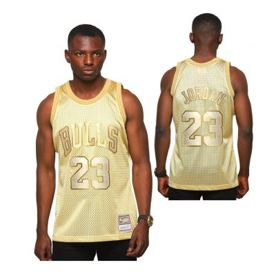 Men Bulls Michael Jordan #23 Midas Sm Golden Jersey