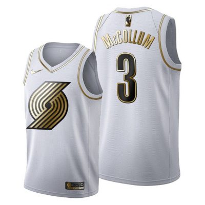 Men C.J. McCollum #3 Portland Trail Blazers Golden Edition White Jersey