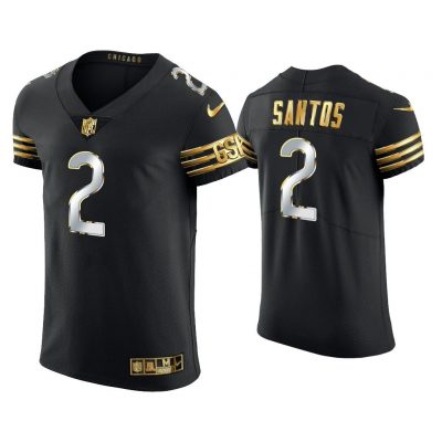 Men Cairo Santos Chicago Bears Black Golden Edition Vapor Elite Jersey