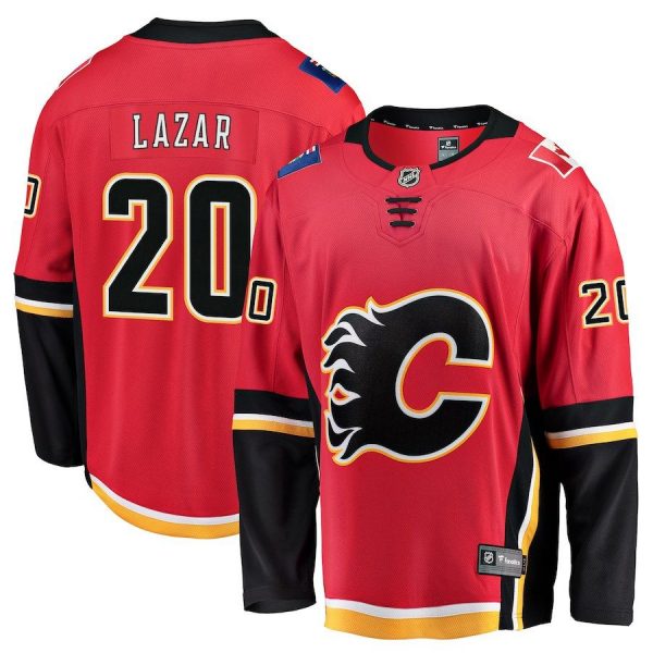 Men Calgary Flames Curtis Lazar Red Breakaway Player Jersey