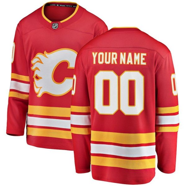 Men Calgary Flames Red Alternate Breakaway Custom Jersey