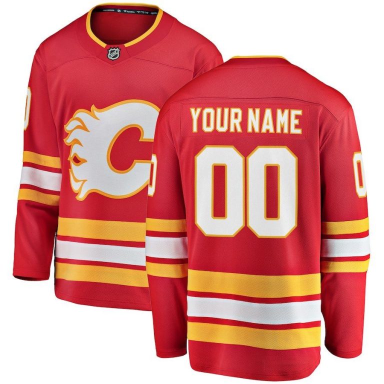 Men Calgary Flames Red Alternate Breakaway Custom Jersey