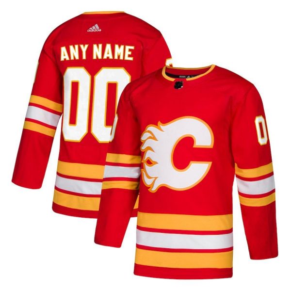 Men Calgary Flames Red Alternate Custom Jersey