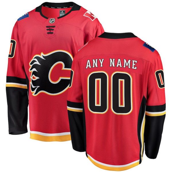 Men Calgary Flames Red Home Breakaway Custom Jersey