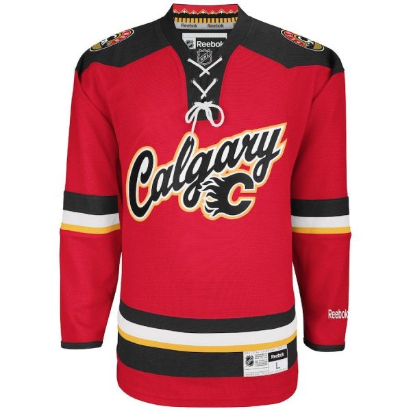 Men Calgary Flames Reebok Red Premier Alternate Jersey