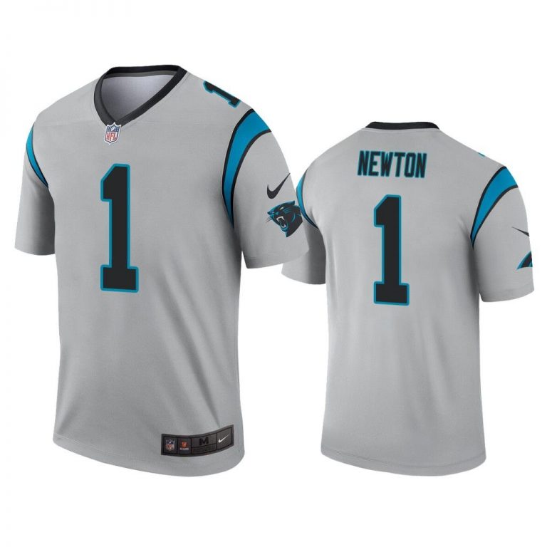 Men Cam Newton Carolina Panthers Silver Inverted Legend Jersey