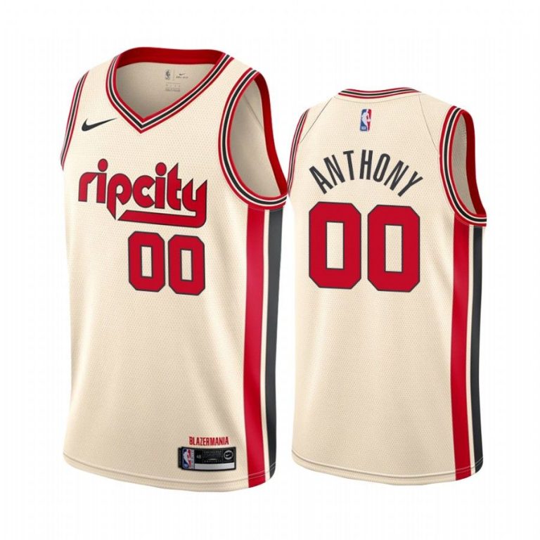 Men Carmelo Anthony Portland Trail Blazers #00 Cream 2019-20 City Jersey