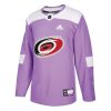 Men Carolina Hurricanes Purple Hockey Fights Cancer Practice Jersey