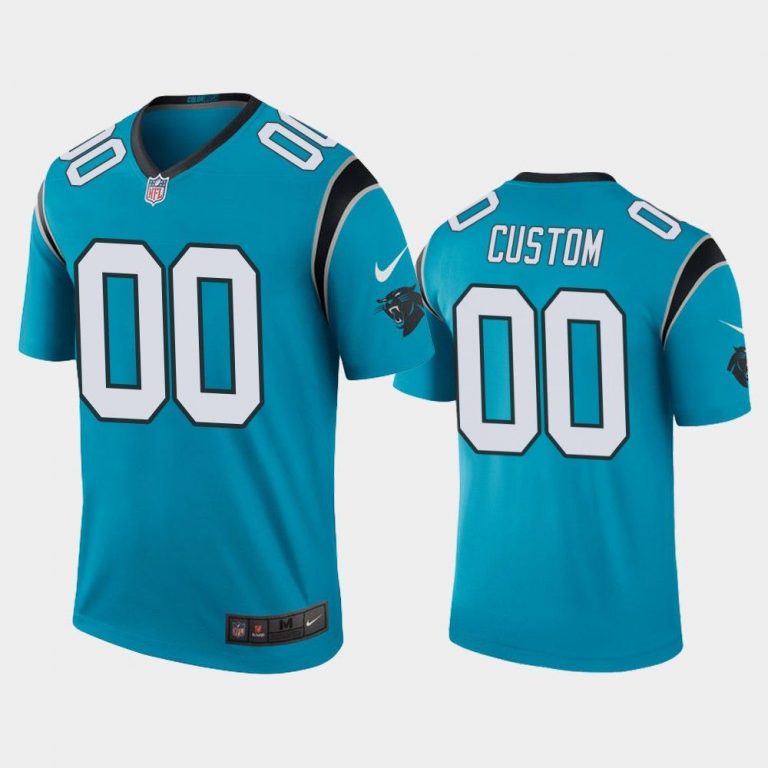 Men Carolina Panthers # Custom Blue legend color rush Jersey