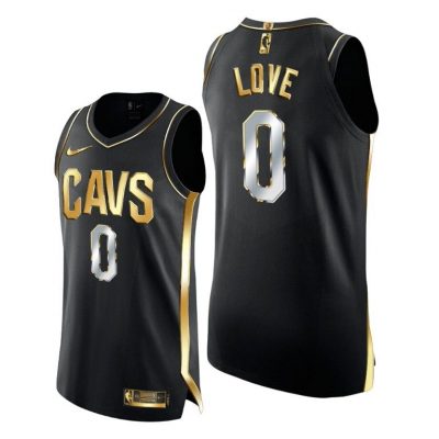 Men Cavaliers #0 Kevin Love Black Golden Edition 2021 Jersey Limited