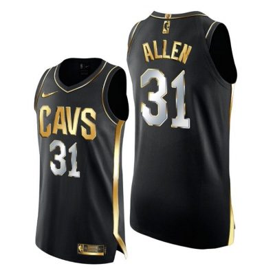 Men Cavaliers #31 Jarrett Allen Black Golden Edition 2021 Jersey Limited