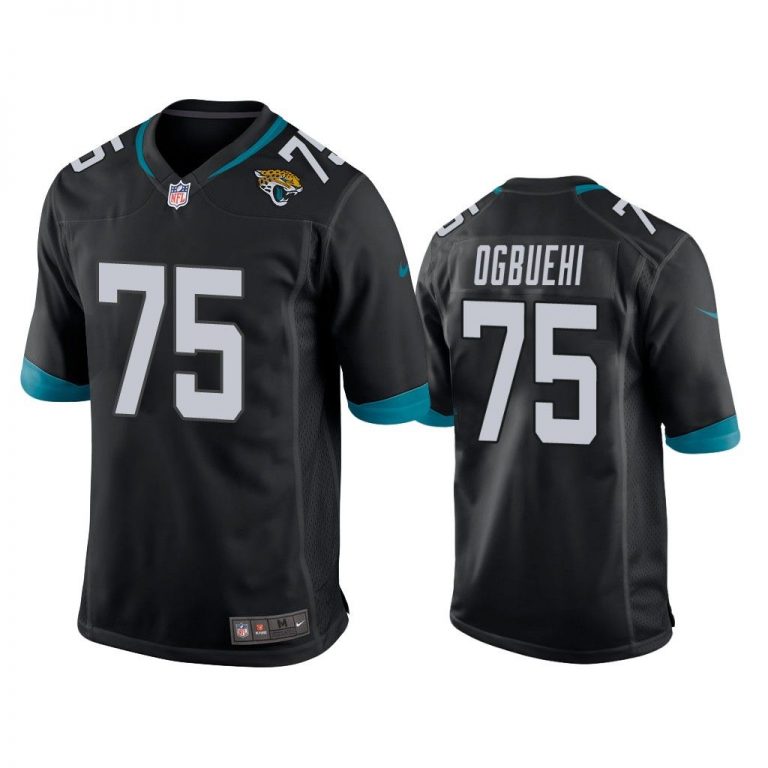 Men Cedric Ogbuehi #75 Jacksonville Jaguars Black Game Jersey