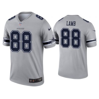 Men CeeDee Lamb Dallas Cowboys Gray Inverted Legend Jersey