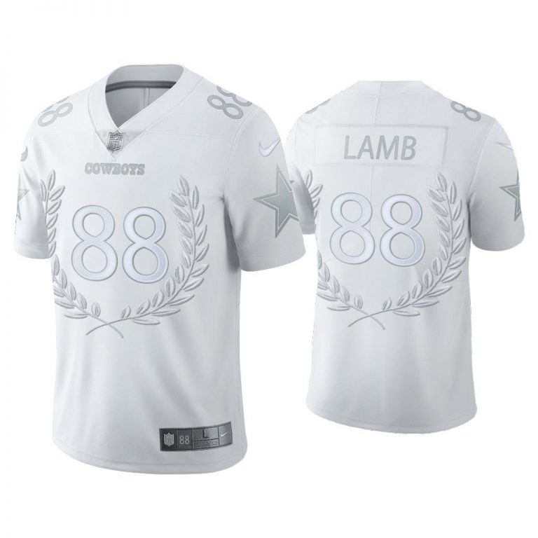 Men CeeDee Lamb Dallas Cowboys White Platinum Limited Jersey