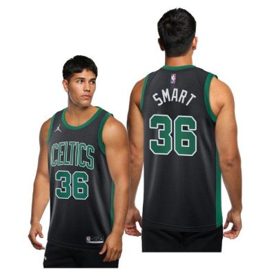 Men Celtics #36 Marcus Smart Black 2020-21 Statement Jersey New Season