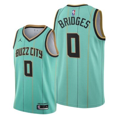 Men Charlotte Hornets #0 Miles Bridges Mint Green 2020-21 Buzz City Jersey