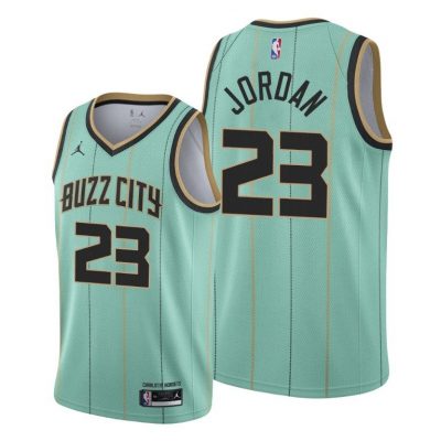 Men Charlotte Hornets #23 Michael Jordan Mint Green 2021 City Edition Jersey Owner-player