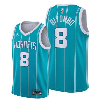 Men Charlotte Hornets Bismack Biyombo 2020-21 Icon Teal Jersey New Season
