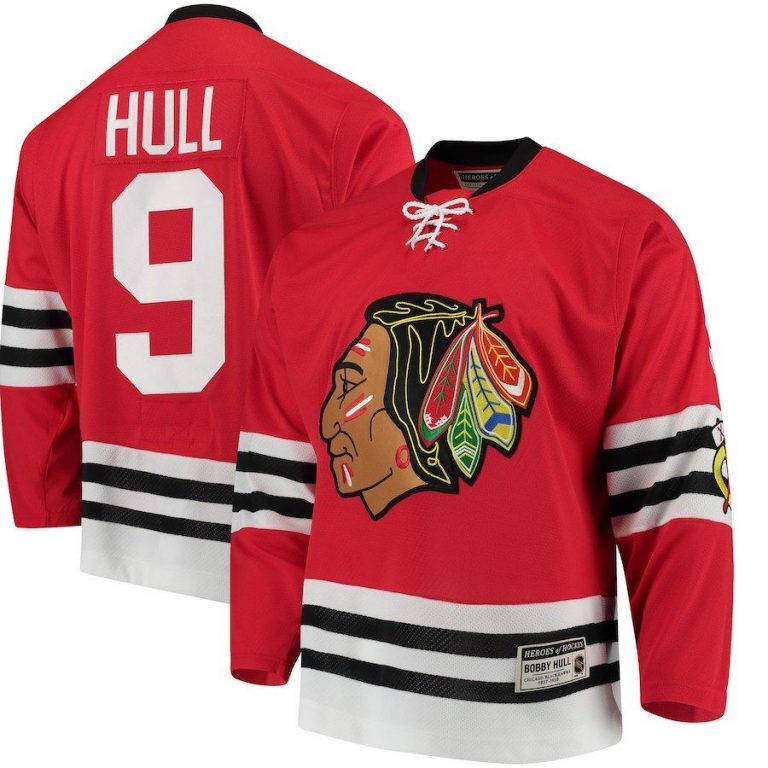 Men Chicago Blackhawks Bobby Hull CCM Red Heroes of Hockey Throwback Jersey