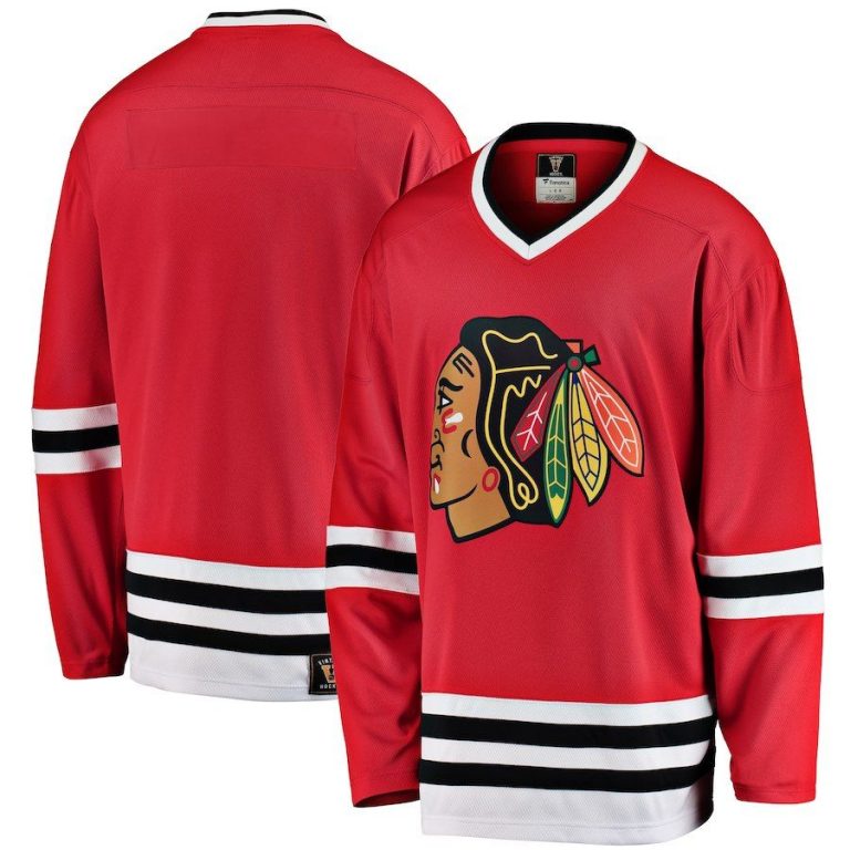 Men Chicago Blackhawks Red Premier Breakaway Heritage Blank Jersey