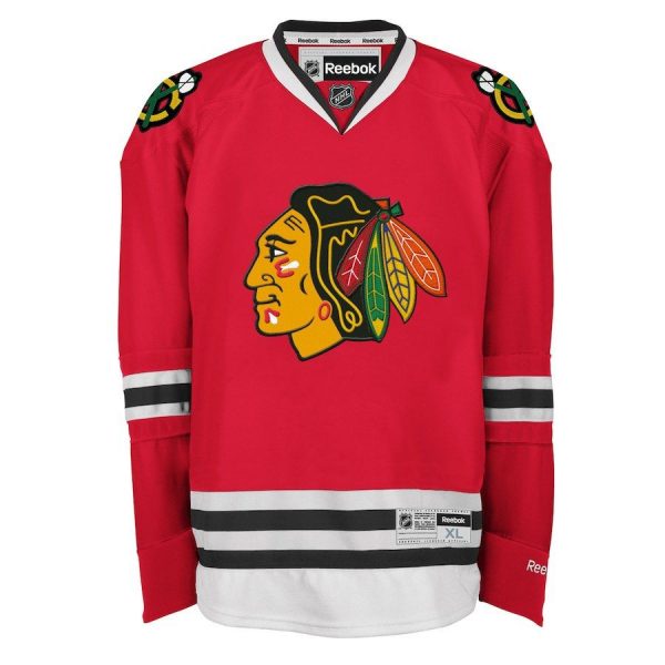 Men Chicago Blackhawks Reebok White Premier Away Jersey