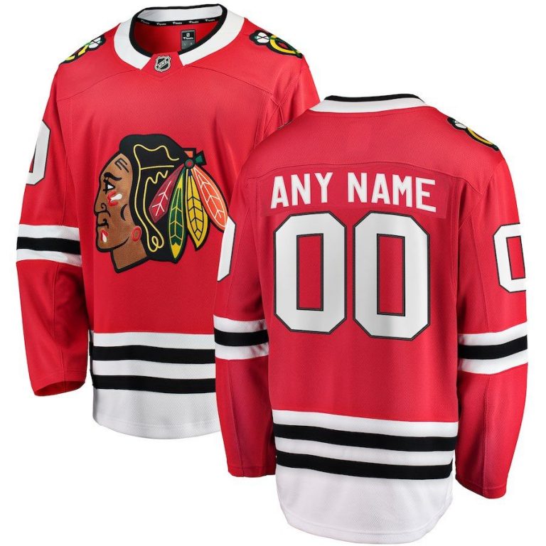 Men Chicago Blackhawks White Away Breakaway Custom Jersey