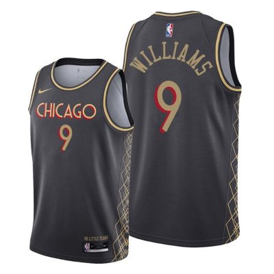 Men Chicago Bulls #9 Patrick Williams Black 2020-21 City Jersey 2020 NBA Draft