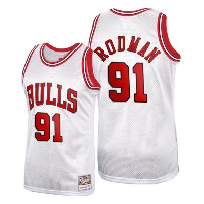 Men Chicago Bulls Dennis Rodman #91 Throwback Platinum Limited Jerseys