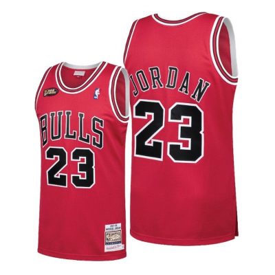 Men Chicago Bulls Michael Jordan Red 1997-98 Finals Hardwood Classics Jersey