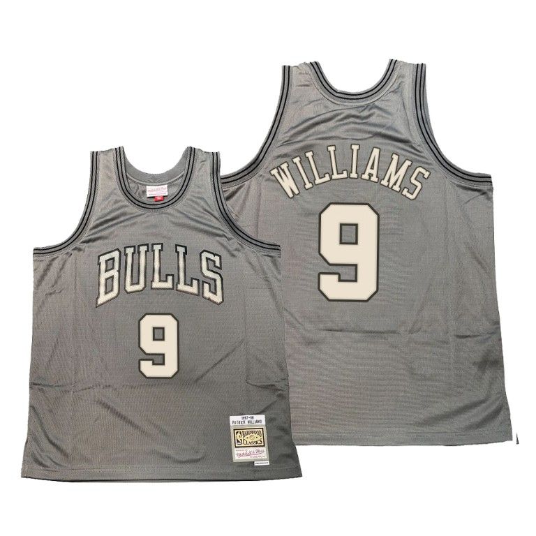 Men Chicago Bulls Patrick Williams Hardwood Classics Gray Metal Works Jersey