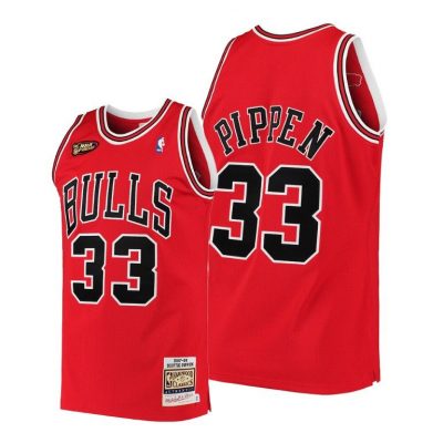 Men Chicago Bulls Scottie Pippen #33 Nba Finals 1997 Hardwood Classics Red Jersey