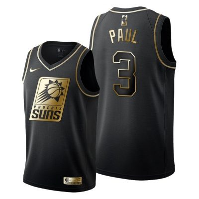 Men Chris Paul #3 Phoenix Suns Golden Edition Black Jersey